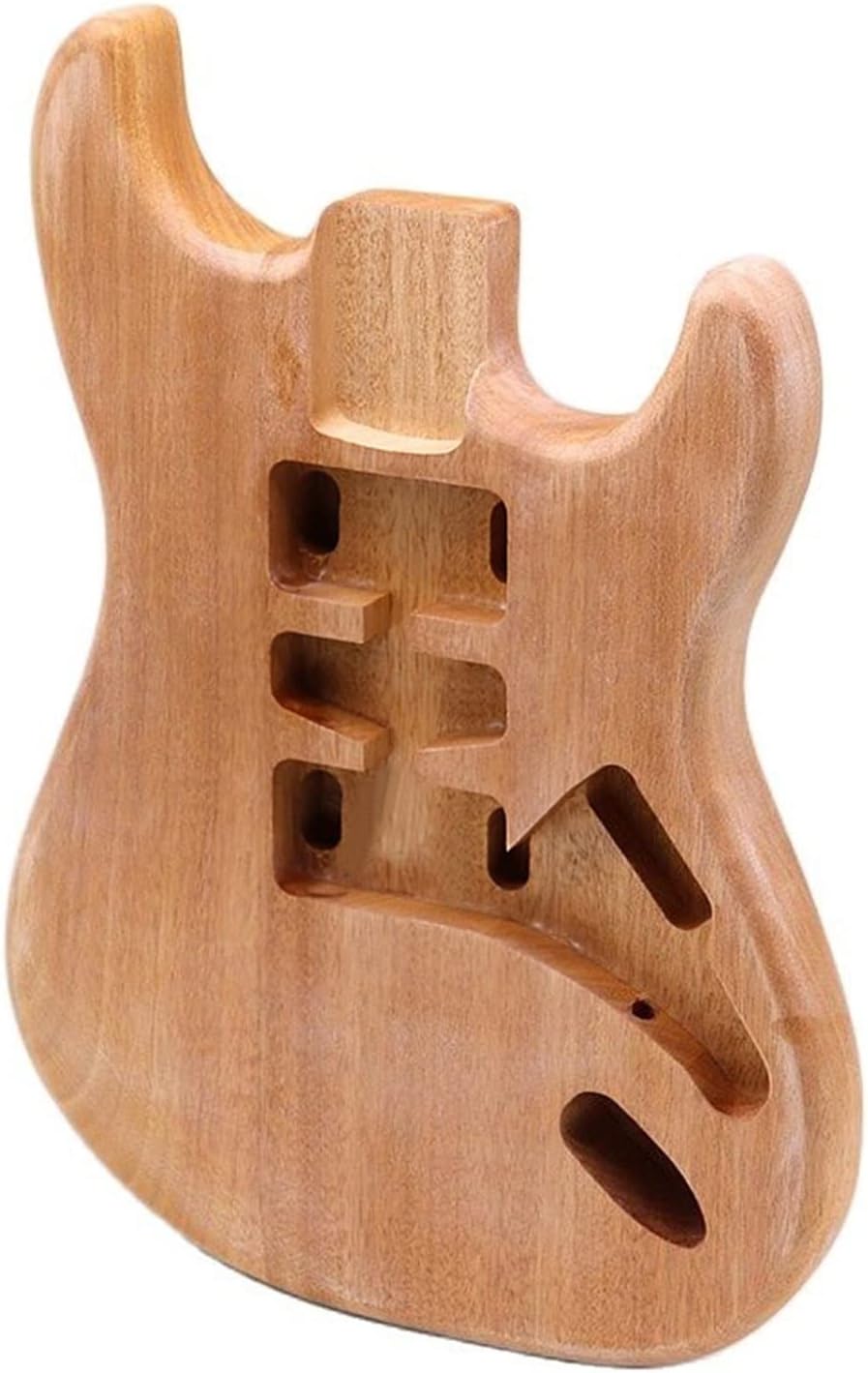 FLFL Wood Color Okoume Wood Hard Tail Guitar Body Electric Guitar Barrel Matte Finish Parts Unfinished Body Unfinished Guitar Kit