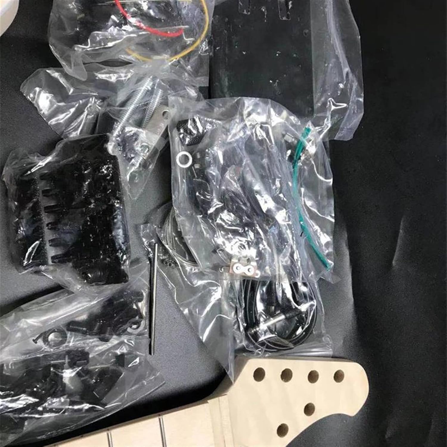 2 Dual-Coil Pickups Unfinished 22 Frets DIY Electric Guitar Kit Basswood Body and Fingerboard Unfinished Guitar Set