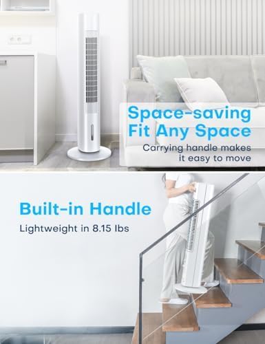 35 INCH Evaporative Air Cooler, 2025 Upgraded Swamp Cooler Air Conditioner w/Cooling Mode, 3 Speeds, Smart Timer for Auto-Off, 20Ft Remote, 70° Wider Oscillation, Air Cooler for Room Bedroom