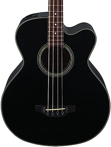 Takamine G Series GB30CE-BLK Jumbo Acoustic Electric Bass Guitar, Venetian Cutaway, Black