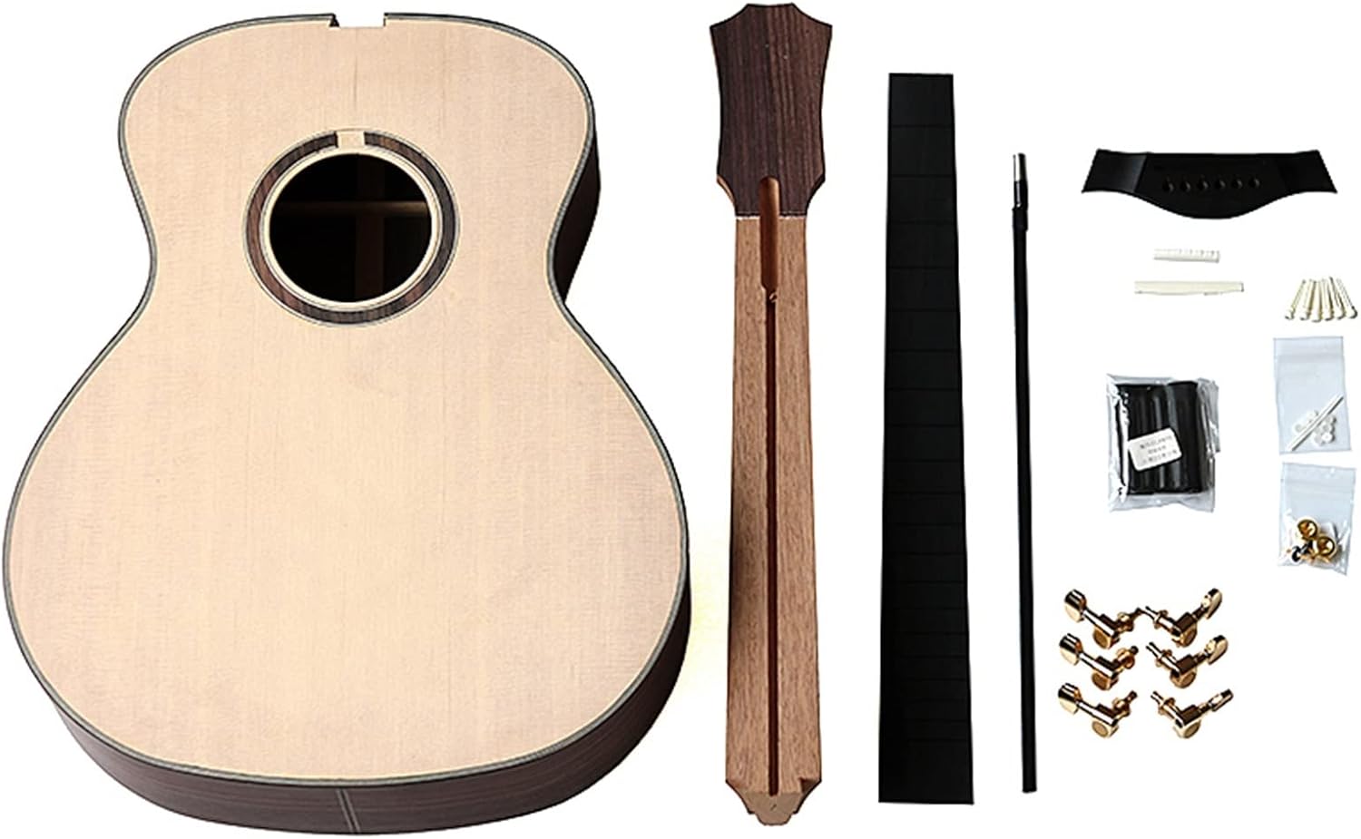 Rosewood Folk Guitar Full Single Finished Barrel Combination Rosewood Back Side Spruce Veneer DIY Guitar Material DIY Guitar Kit