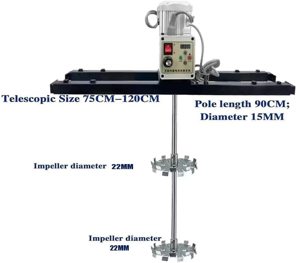 Agitator,2100w Electric Tank Mixer Machine,Commercial 1 Ton Paint Stirring Machine with Support Hanger,Speed Adjustment from 0~800 RPM