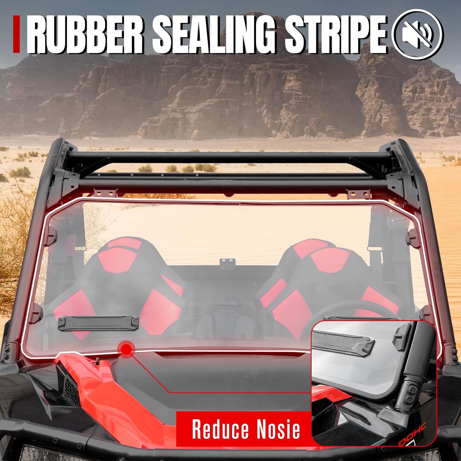 A & UTV PRO Vented Full Front Windshield for 2021-2025 Polaris General 1000 Accessories Hard Coat PC Front Window Replace OEM #‎2884337