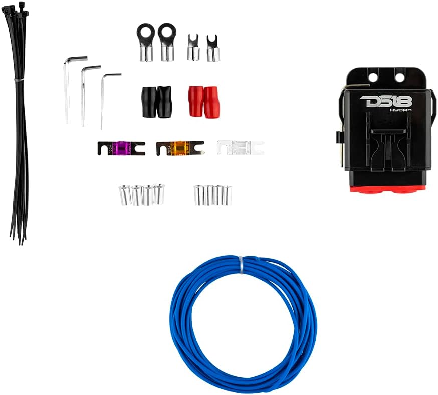 DS18 Hydro MOFCKIT4 4 Gauge Marine Tinned Amplifier Installation Wiring Kit – Up to 1800 Watts, OFC 100% Cooper