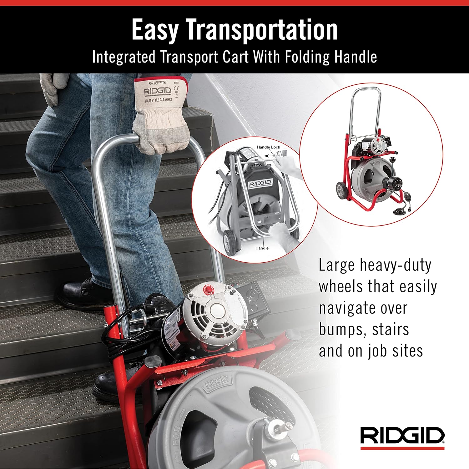 RIDGID K-400 Drain Cleaning 115-Volt Drum Machine Kit with AUTOFEED Control and C-32IW 3/8