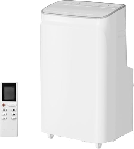 Ultra Quiet 12000 BTU Portable Air Conditioner 3-in-1 Cooling Fan & Dehumidifier for Rooms Up to 550 Sq.Ft Smart Energy-Efficient Portable AC Unit with Remote 24H Timer Ideal for Home Office Dorm Apa