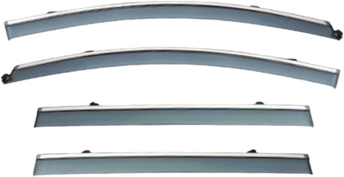 Window Deflectors for Nissan Leaf MK1-ZE0-AZE0 2010-2017, Sun Rain Guard Window Visors Vent Shades with Bright Stripes Car Accessories
