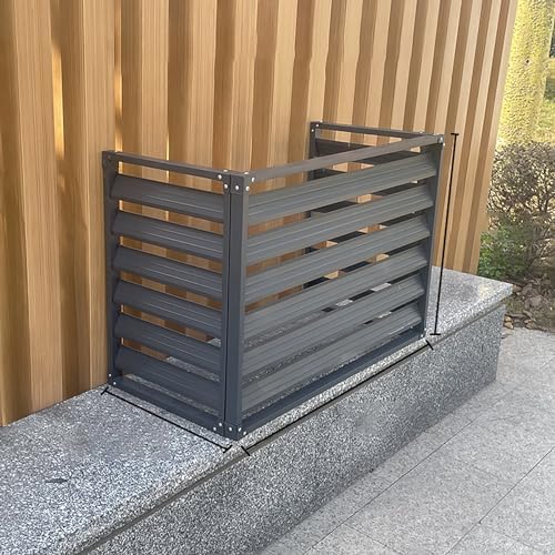 Outdoor Privacy Screen Air Conditioner Cover for Outside Units, Aluminum All Weather Protective Cover, Outdoor AC Unit Cover Trash Can Enclosure Free Standing Flower Stand Garden F