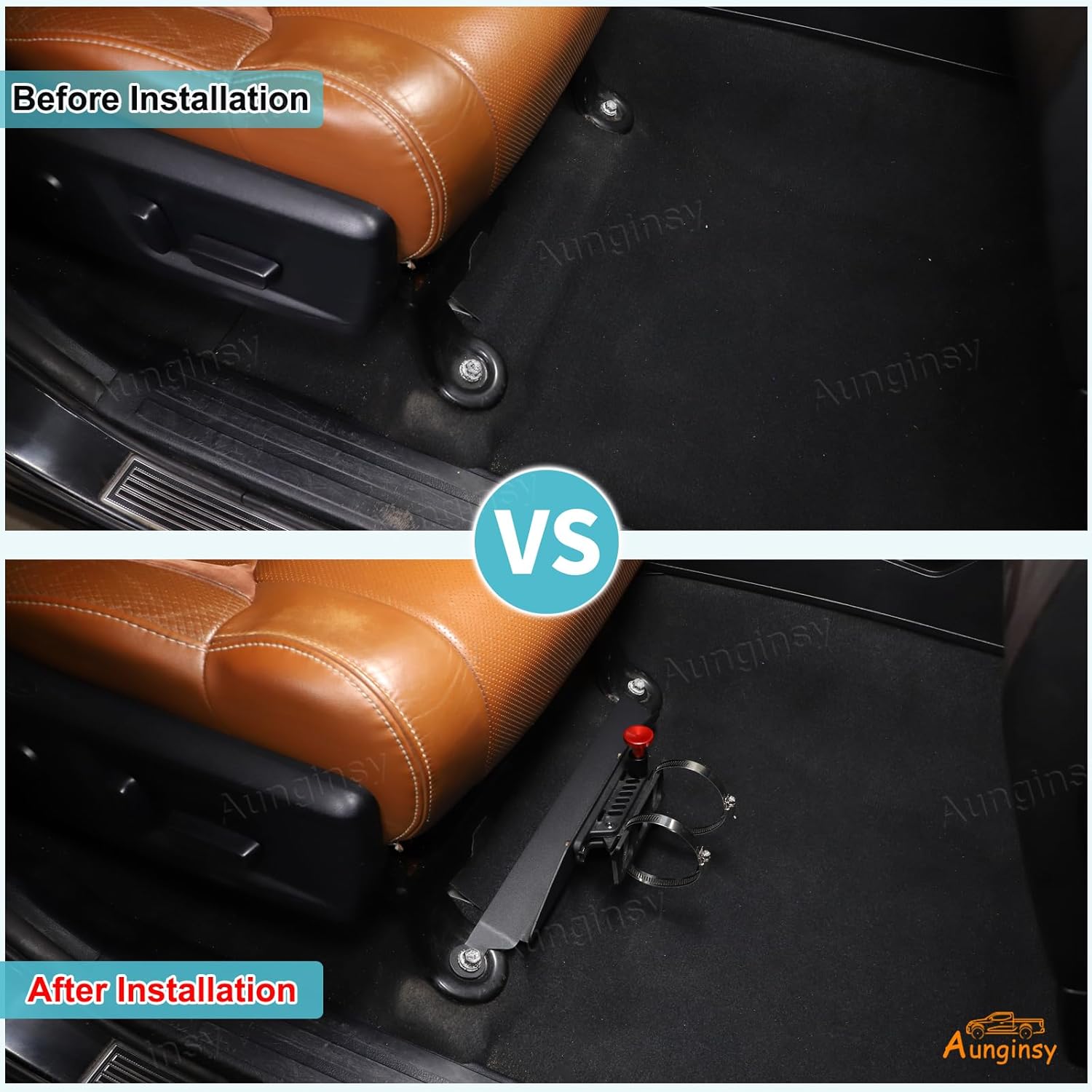 Car Co-Pilot Under Seat Quick Release Roll Bar Fire Extinguisher Mount Bracket Compatible with Toyota Tundra 2007-2021, Adjustable 2 Clamps Fire Extinguisher Bottle Tie Holder Billet Accessories