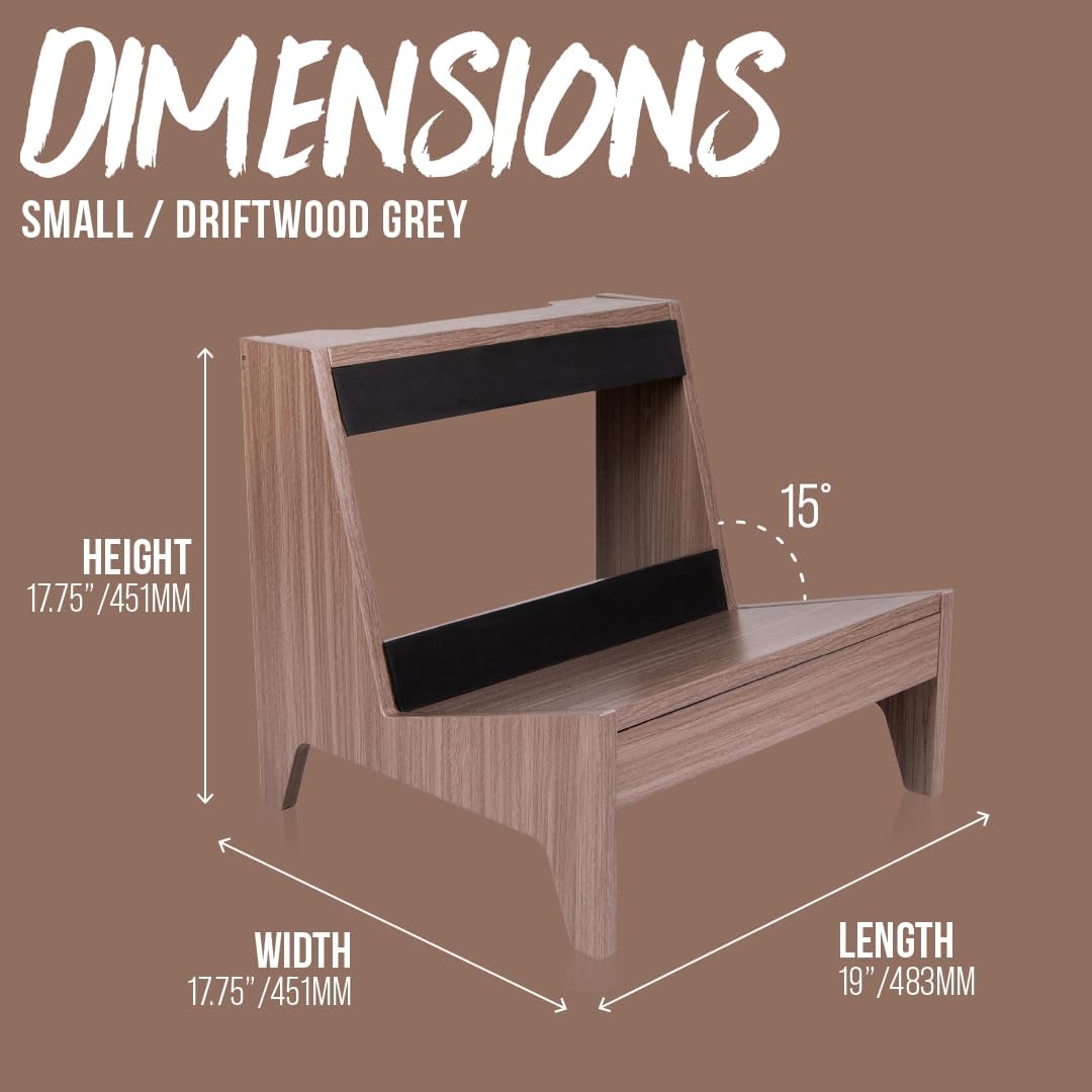 Gator Frameworks Elite Series Small Wooden Combo Guitar Amp Stand in Driftwood Grey Finish (GFW-ELITEGTRAMPSM-GRY)