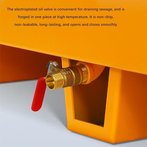 Industrial Spill Containment Pallet with Drain and Wheels, Leakproof Storage Tray for Warehouses, Factories, and Garages, Ideal for Washing Machines and Oil Drums,Yellow-65x65x15CM/25.6x25.6x5.91in