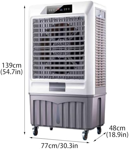 Evaporative Air Cooler, Portable Air Conditioner with Timer and Ice Packs, 3-Speed Windowless Air Conditioner for Room Office(77 * 48 * 139cm)