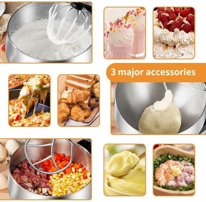 Stand Mixer,11L Food Mixer with Agitator,Dough Hook,Egg Beater,1700W Tilt Head Dough Blender,6-Speed Adjustable Multi-Function Cook Machine,Household Desktop Egg Beater,