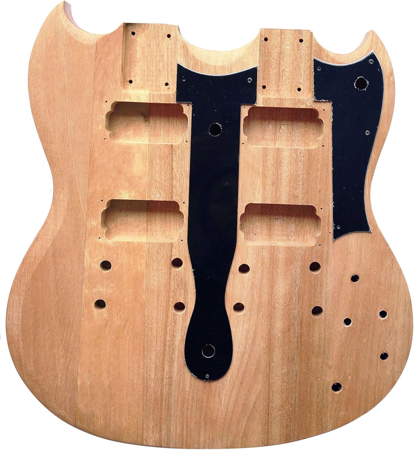 DIY Double Neck Guitarr Kits Beginner Kits 12 String Right Handed with Mahogany Body Mahogany Neck Rosewood Fingerboard Chrome Hardware Build Your Own Guitarr.