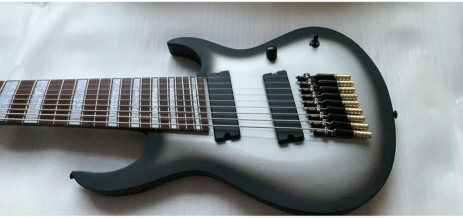 VENEKA Headless Electric Guitar 9 Strings Fan-Shaped Fret Headless Electric Guitar Bass Musical Instrument