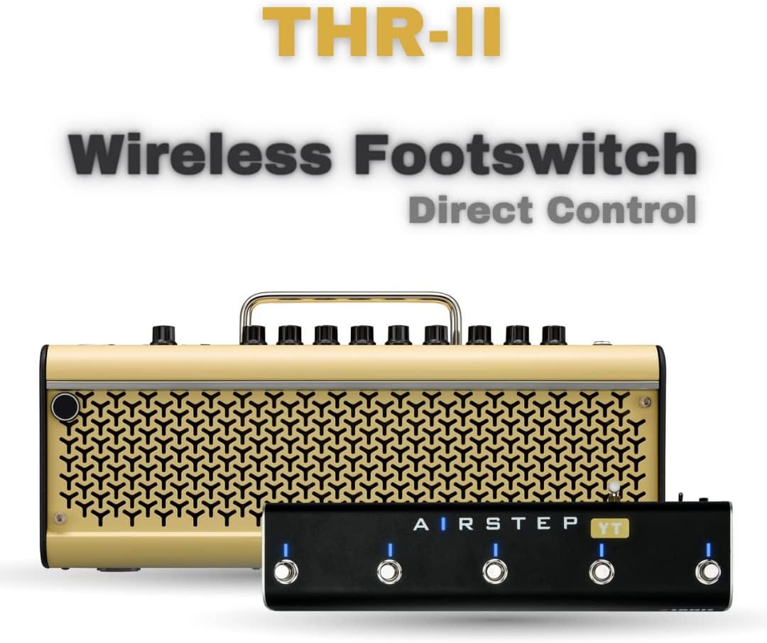 XSONIC Airstep YT Edition THR10II, THR30II Desktop Amp Foot Controller with 5 Footswitches, 3 Control Modes(Change Slots, Toggle Effects), 300H Playtime, Wirelessly Control Your THRII for Home and Gig