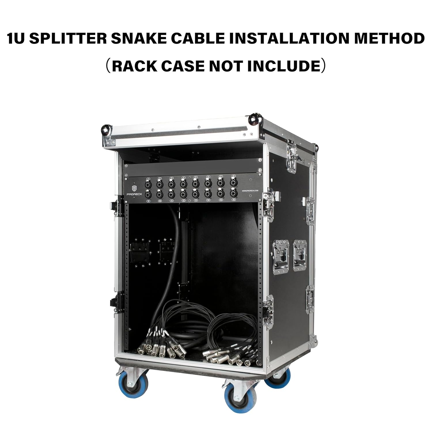 PRORECK Rack Mount TRS XLR Combo Splitter Snake Cable, Suitable for Live, Recording, Stage, Studio (3 Foot x 10 Foot - 8 Channel) PR-8-0310, 1U