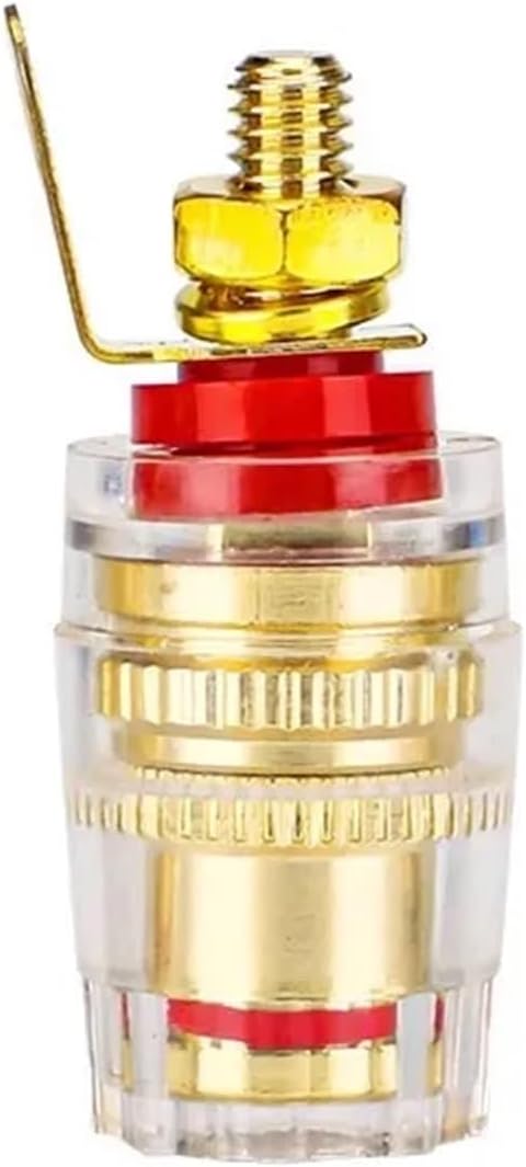 10PCS Brass Crystal Binding Post for Thread Audio Speaker Amplifier 4mm Banana Terminals Connector(Red Short 10PCS)