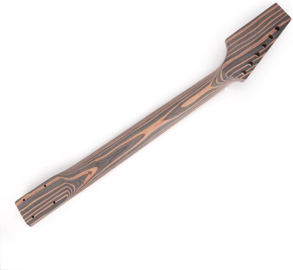 Fojill DIY Electric Guitar Kit Unfinished Zebrawood Body Neck Fingerboard Fretboard Build Your Own All Parts Included