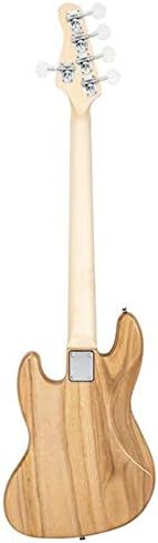 Home Gjazz Electric 5 String Bass Guitar Full Size Bag Strap Pick Connector Wrench Tool Burlywood 3-7 Days Delivery