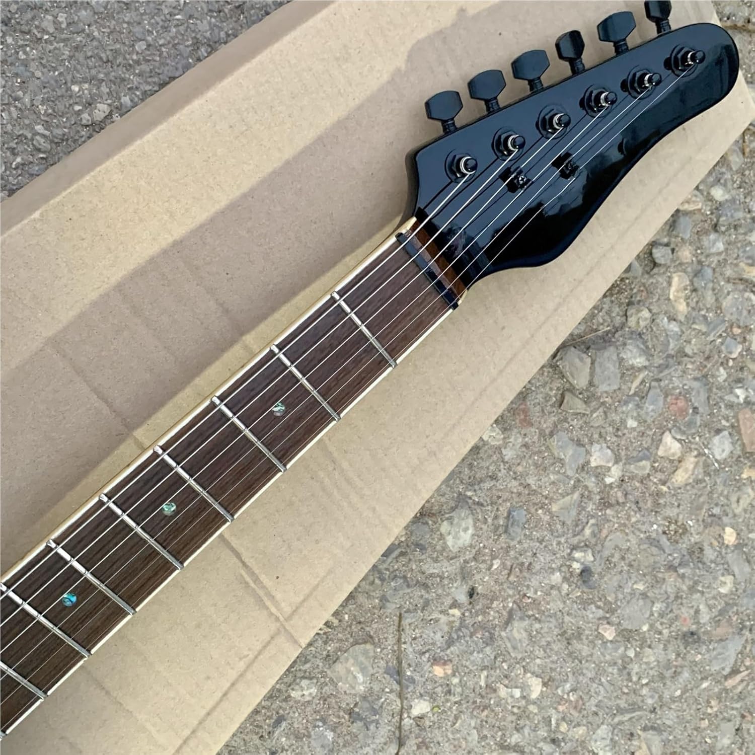 Beginner Electric Guitar Kits Transparent Purple Water Ripple One Piece Solid Wood Electric Guitar