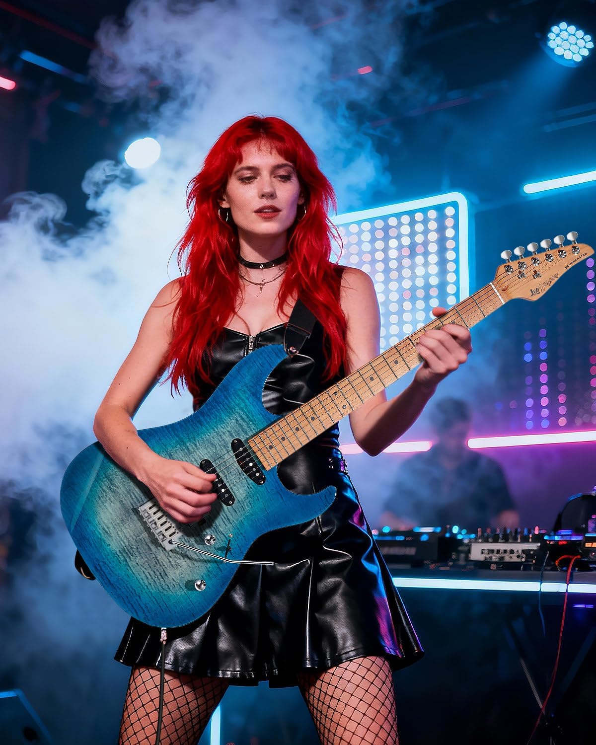 Leo Jaymz ST Pro Electric Guitar with Coil-Split, Roasted Maple Neck, Maple Fingerboard, Mahogany Body, Alnico 5 Pickups