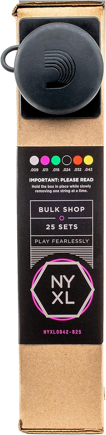 D'Addario Electric Guitar Strings, NYXL Nickel Plated, NYXL0942-B25, Super Light Gauge 09-42, 6-String Set, Pack of 25