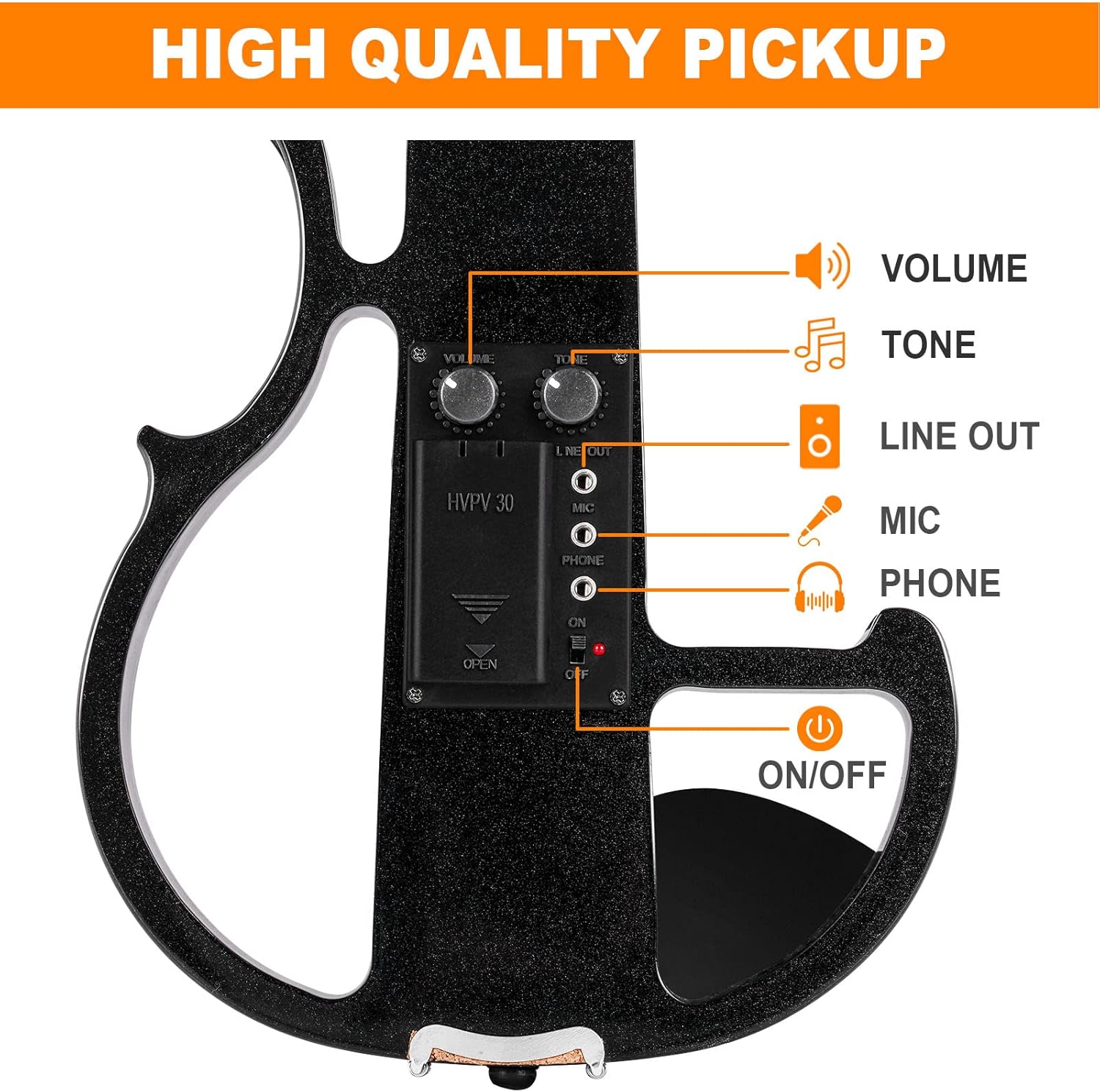 Vangoa MIDI Keyboard Controller 25 Keys and Electric Violin 4/4 Black