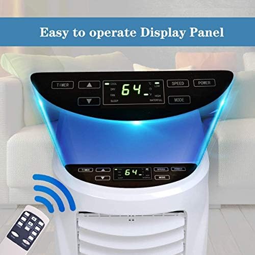 LDAILY Moccha 10000 BTU Portable Air Conditioner, 3-in-1 Cooler Fan Dehumidifier with 2 Fan Speeds, Remote Control and Digital LED Display Ultra-Quiet for Small Room Home Office
