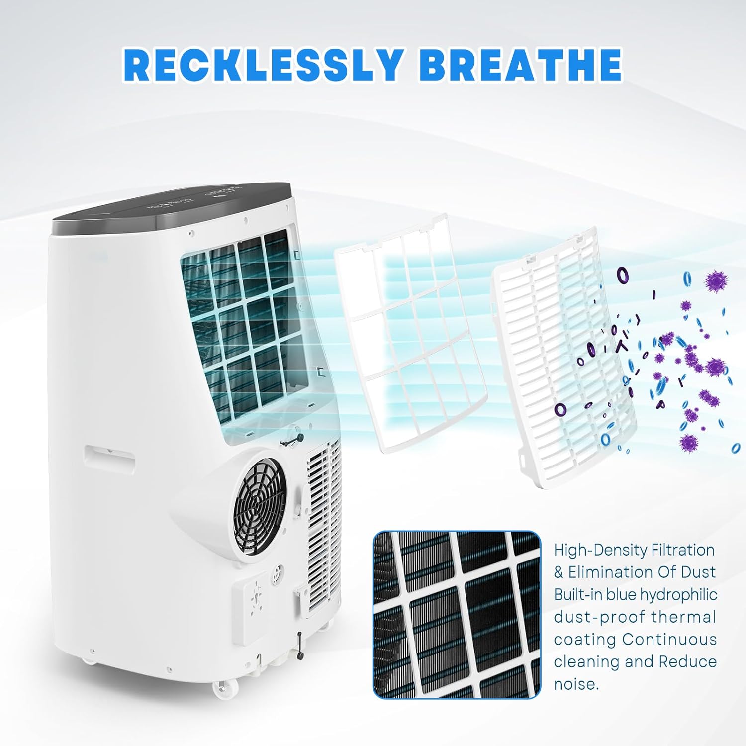 Portable Air Conditioners, 14000BTU Air Cooler with Drying, Fan, Sleep Mode, 3 Speeds, 24H Timer Function, Remote Control, Cools Room up to 750 Sq. ft, Air Cooling Fan for Home & Office Use…
