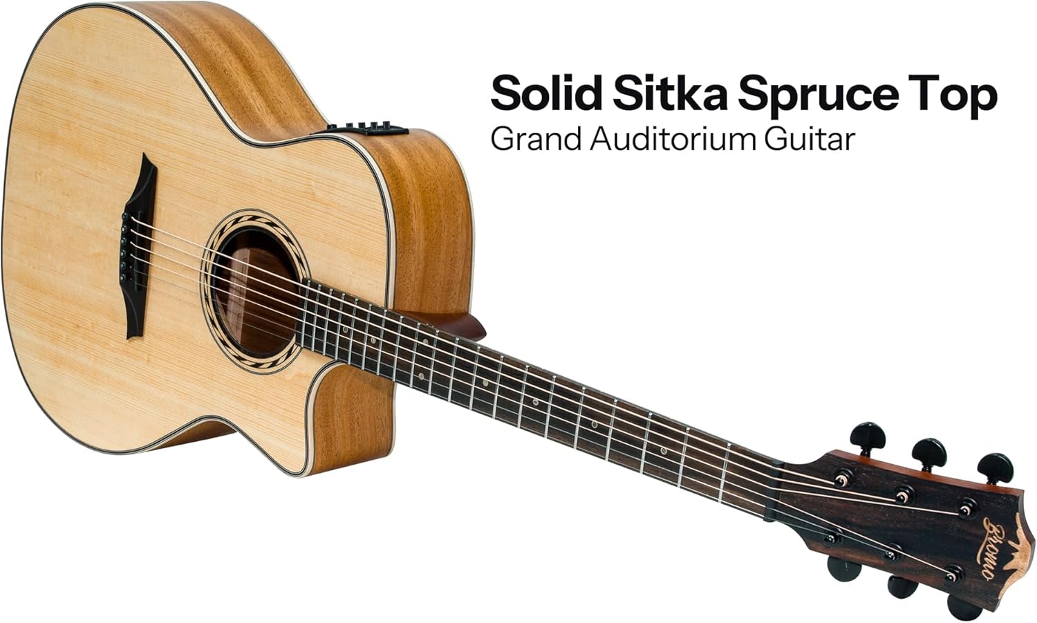 Bromo BAT 2CE SG Solid Top Grand Auditorium Cutaway Guitar