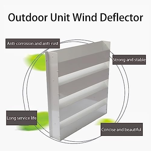 Air Conditioning External Unit Deflector,Air Outlet Baffle,Galvanized Steel Ac Vent Cover Weatherproof Air Conditioner Protection Fence Screen,Waterproof Dustproof Heat Pump Unit Cover