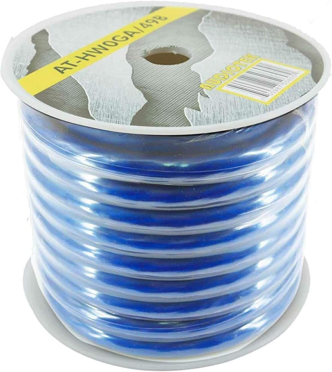 Audiotek 0 Gauge Amplifier Power/Ground Wire for Professional Speaker 1/0 Ga Amp Cable, 49 Feet Blue Heavy Duty with Flexible Rubber Outer Jacket