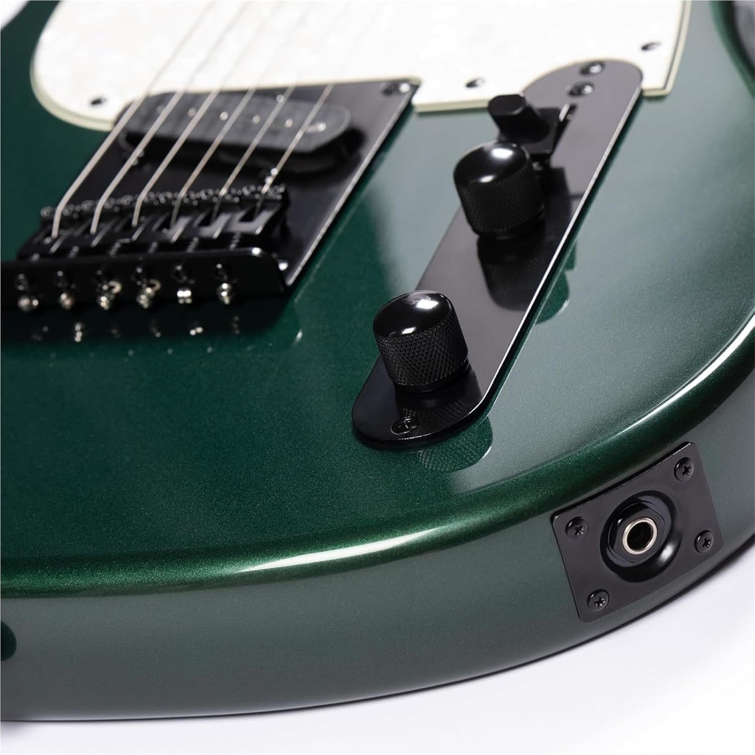 Beginner Electric Guitar Kits Solid Electric Guitar Metallic Finish Poplar Body Maple Neck Fretboard(Green)