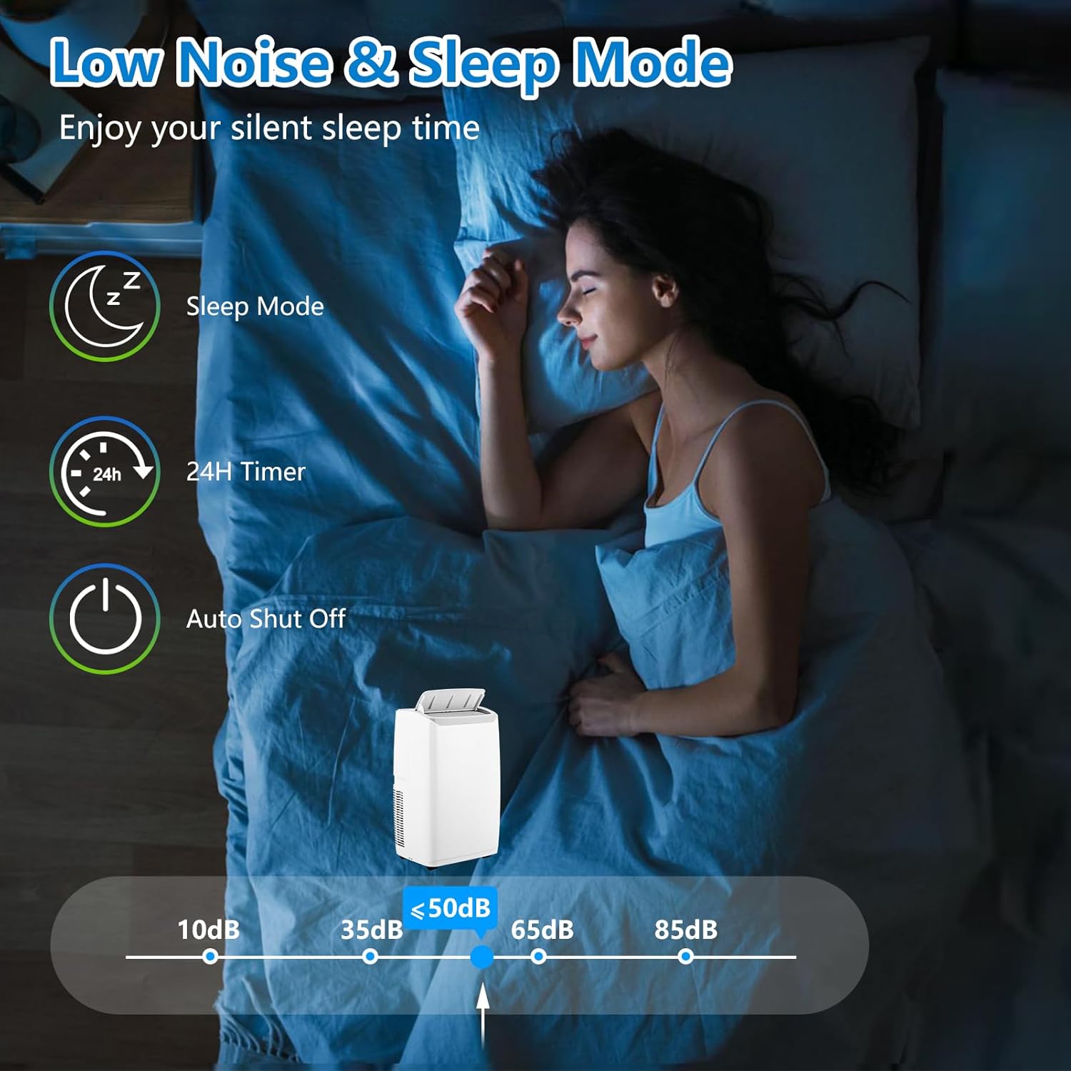 Portable Air Conditioner|14000BTU Air Conditioner Cools up to 700 SQ FT|with Remote Control AC Fan Dehumidifie|Low Noise|Sleep Mode|Ideal for Home Office