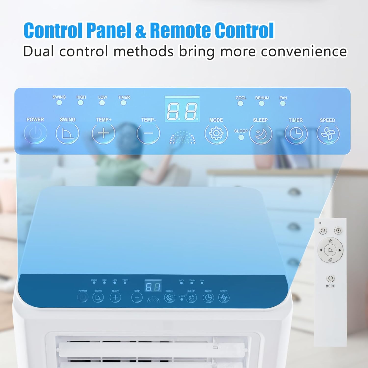 ARLIME Portable Air Conditioner, 10000 BTU 3 -in-1 Air Cooler, Dehumidifier & Fan w/LED Display, Remote Control, 24H Timer, Sleep Mode & Window Installation Kit, AC Unit Cools up to 350 Sq.Ft.