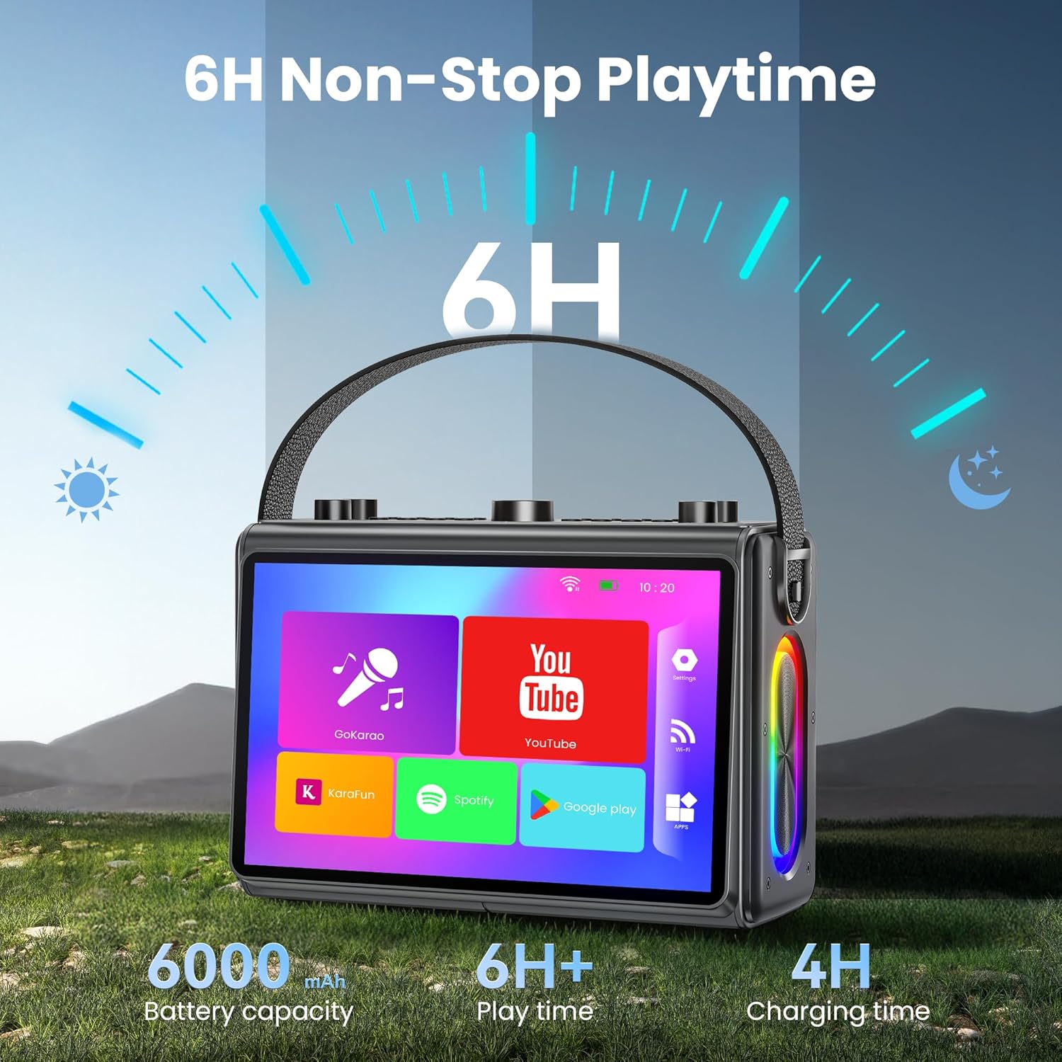 Karaoke Machine for Adults, Built-in Lyrics Display and HD Screen, Supports WiFi Bluetooth HDMI USB TF and Echo, Portable Karaoke System with 2 Wireless Microphones for Home Party Christmas