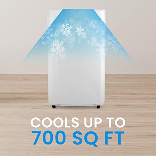 SereneLife Small Air Conditioner Portable 14,000 BTU with Built-in Dehumidifier - Portable AC unit for rooms up to 650 sq ft - Remote Control, Window Mount Exhaust Kit