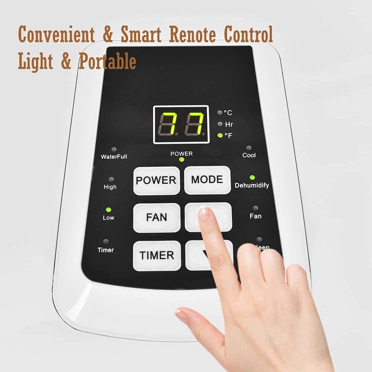 Nightcore Portable Air Conditioner, 8000BTU AC Unit w/Remote Control, LED Display & 24H Timer, Ideal for Home/Office/Apartment/Dorm, Freestanding Compact A/C with Temperature Control, White