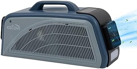 IceCove Portable Air Conditioner, 2500BTU Fast Cooling Car AC Unit, 250W Low Power Consumption, 25.5VDC, 2 Fan Speed, 3 Light Mode for Tent Camping RV Truck Van Life Home (Battery Not Included), Blue