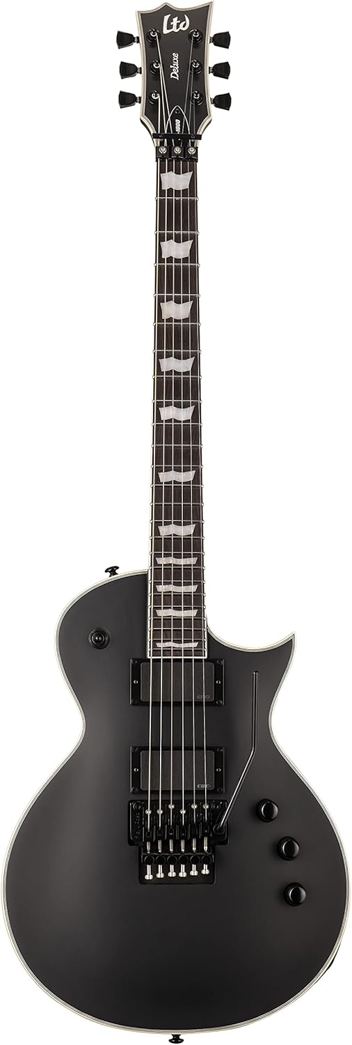 ESP LTD Deluxe EC-1000FR Electric Guitar, Black Satin