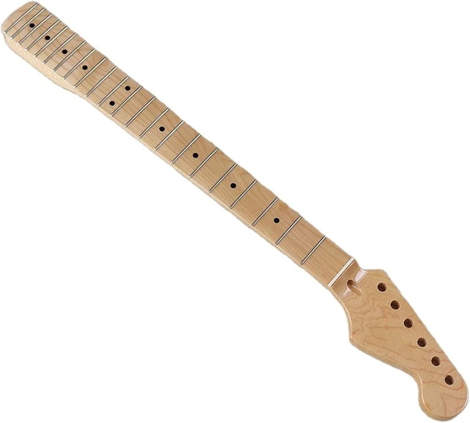 Small Head Guitar Neck Electric Guitar Bow Canadian Maple High Gloss Natural Color Guitar ​Neck Replacement