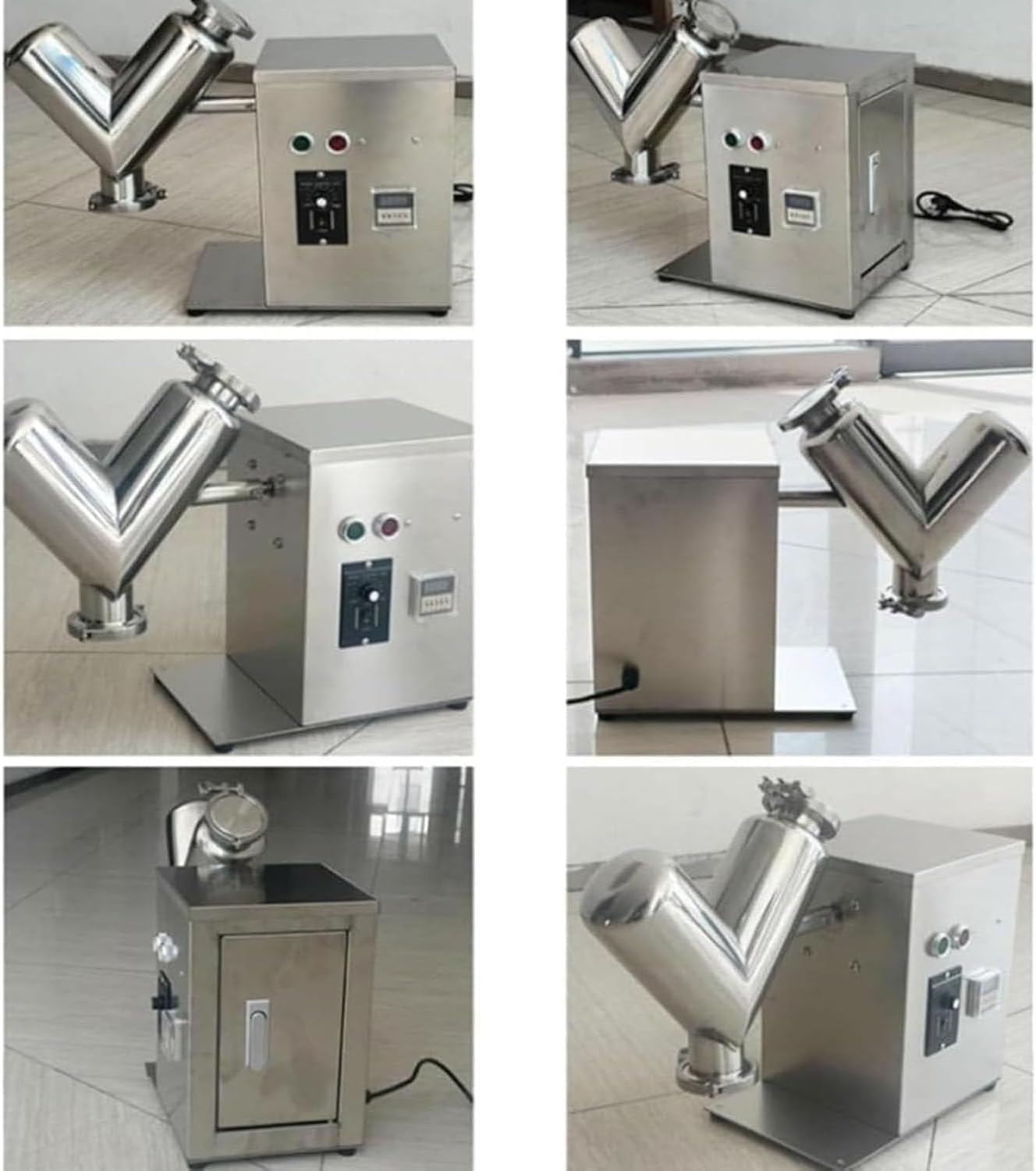 Small Mixer V-Type Experimental Mixer,2L Lab Shear V Type Dry Powder Mixer, Mixing Machine for Powder, 304 Stainless Steel Blender