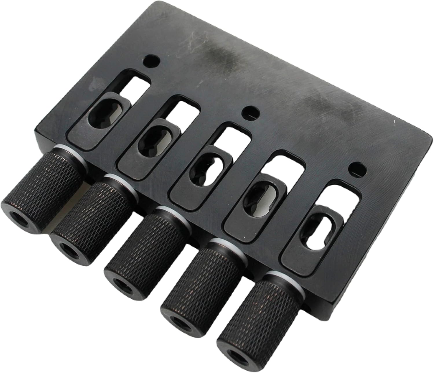 Guyker 5 String Headless Bass Bridge with String Lock, Fixed Hardtail Saddle for Headless Guitar, WB005, Black