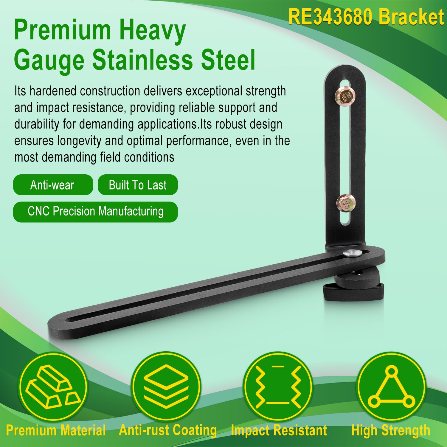 RE343680 Accessory Mounting Bracket Kit, Monitors Controls Mounting Bracket Kit Fits for Jo-hn D-eere Tractors 6R, 7R, 8R, 8RT, 8RX, 9R, 9RT, 9RX and Other Series