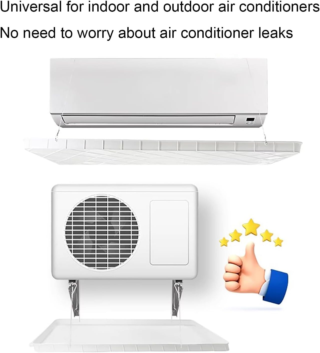 Air Conditioner Drip Pan, Condensate Drain Pan, PP Material, Suitable for Window Air Conditioner and Mini Split Air Conditioner(91.5 * 45 * 3cm/36.6 * 17.7 * 1.2in)