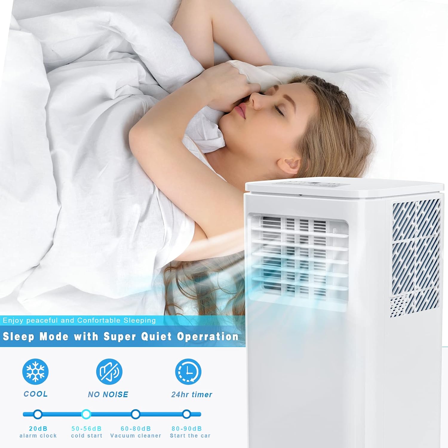 OFIKA 8000 BTU Portable Indoor Air Conditioner,Portable AC Unit for Room Up to 350 Sq.Ft,3-in-1 Room Air Conditioner with Remote Control,Digital Display,Window Mount Kit,24H Timer