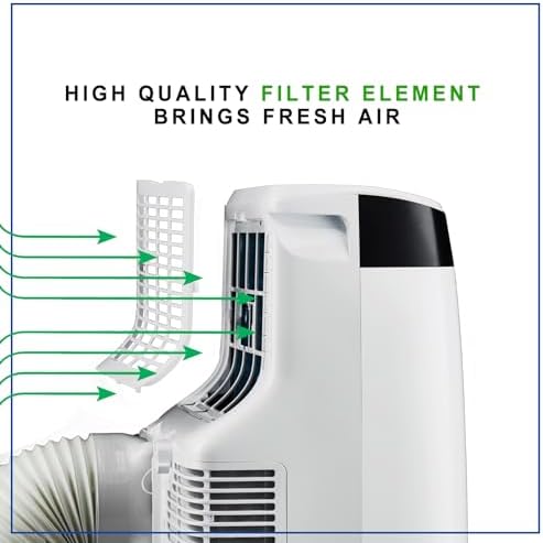 Portable Air Conditioner, 10000 BTU Portable AC Unit with Remote, Pipe Cools, Window kit up to 450 Sq. Ft for Home Office Dorms, White