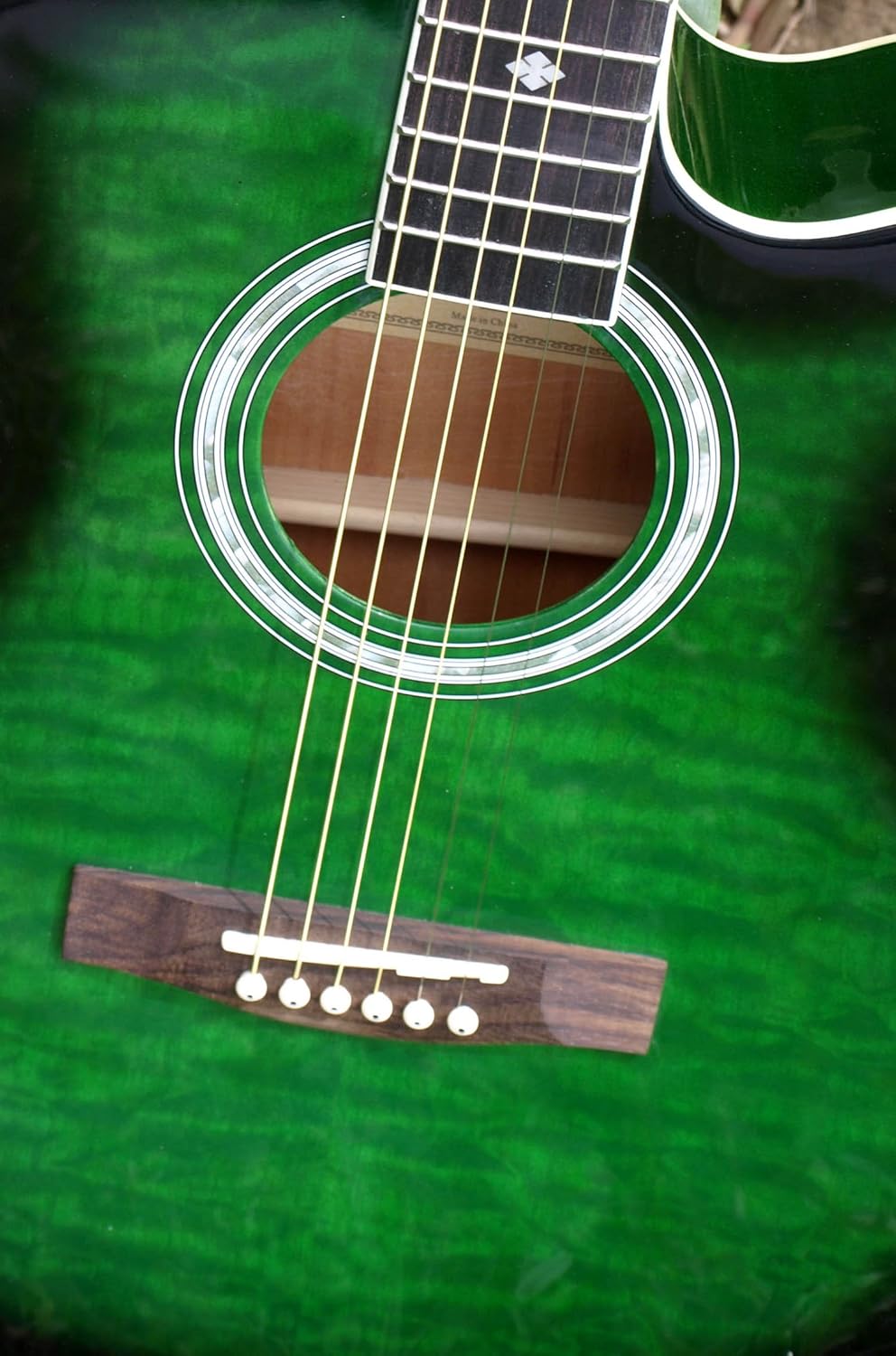 INDIANA Madison MAD-QTGR Acoustic-Electric Guitar - Green Sunburst