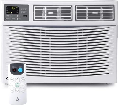 12,000 BTU Window Air Conditioner - Cools 550 Sq.Ft, Energy Efficient ECO Mode, Quiet Operation, 3 Fan Speeds & Auto Restart for Bedroom/Living Room